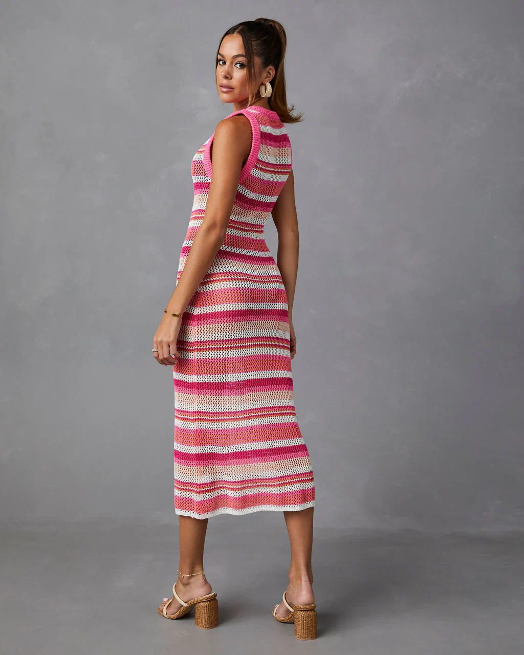 Frutti Stripe Crochet Cover Up Dress