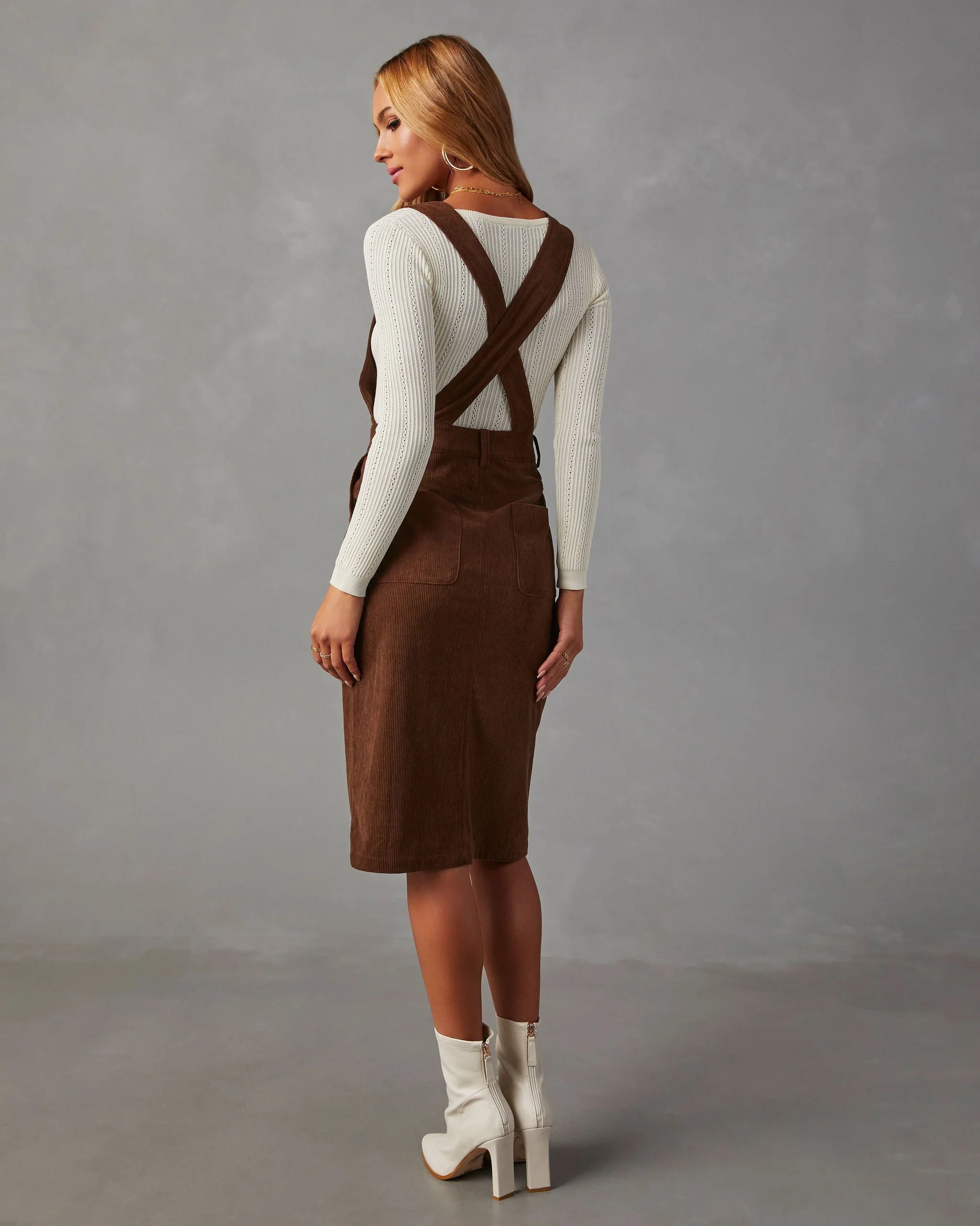 Fall Nights V-Neck Midi Dress