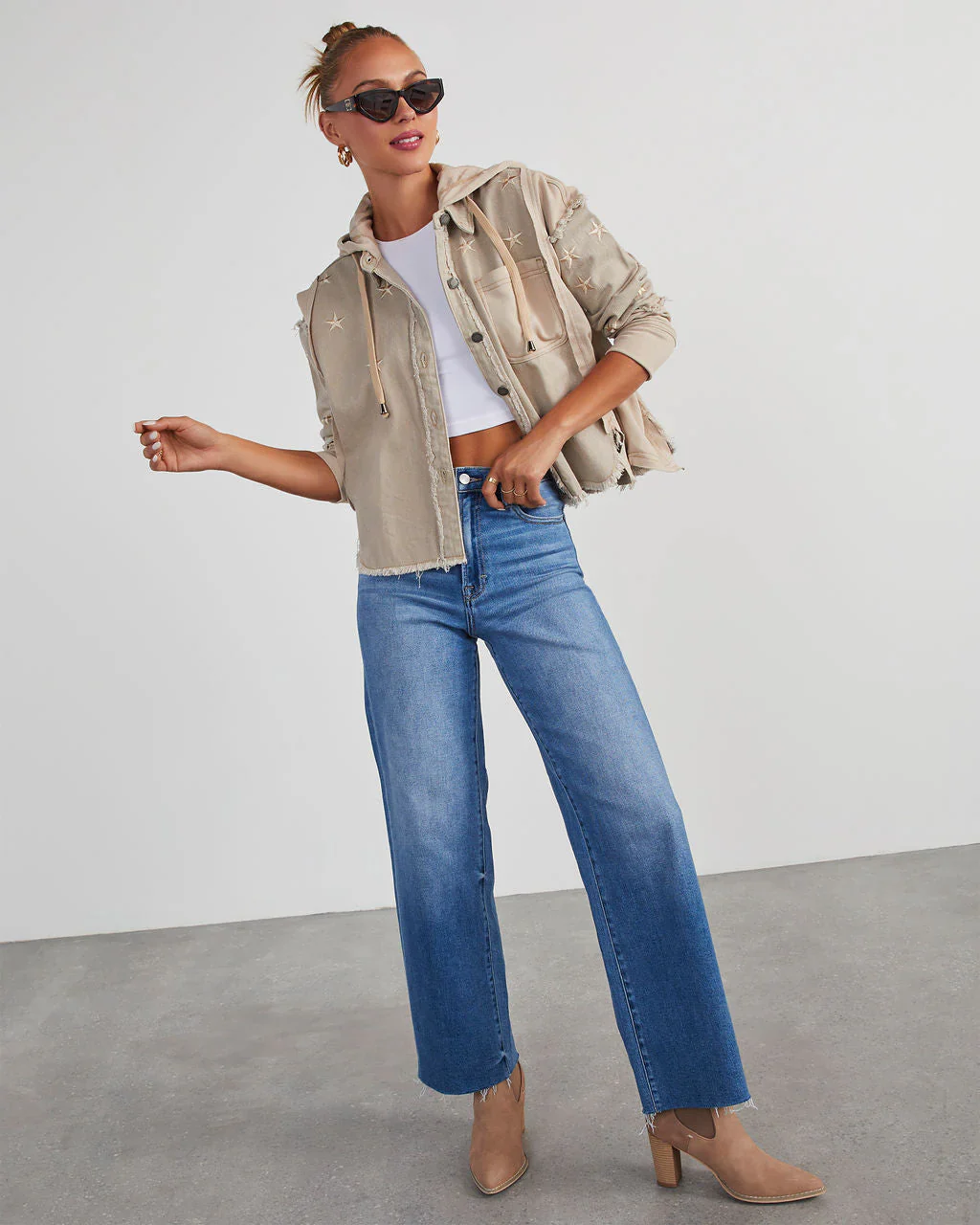 Mallory Lightweight Hooded Button Up Jacket