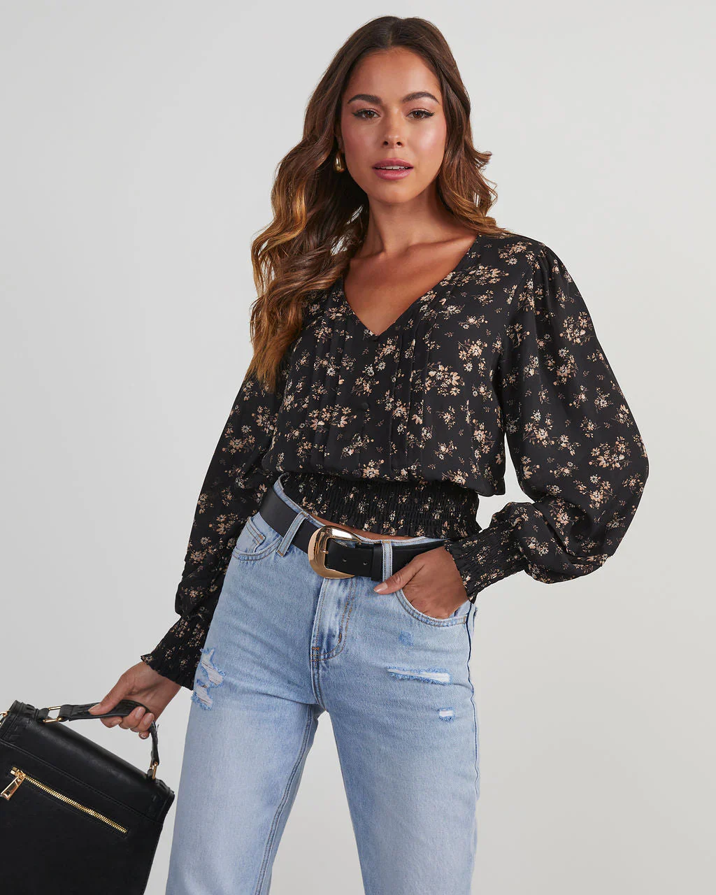 Tari Floral Button Front Blouse
