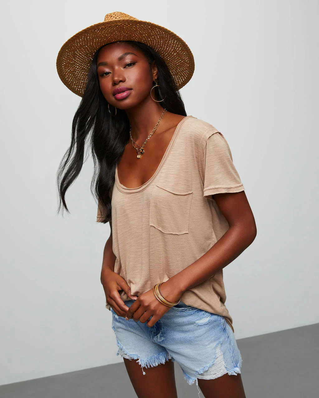 Get Goin' Scoop Neck Pocket Tee