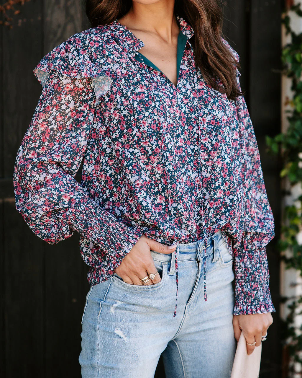 Millie Floral Ruffle Top