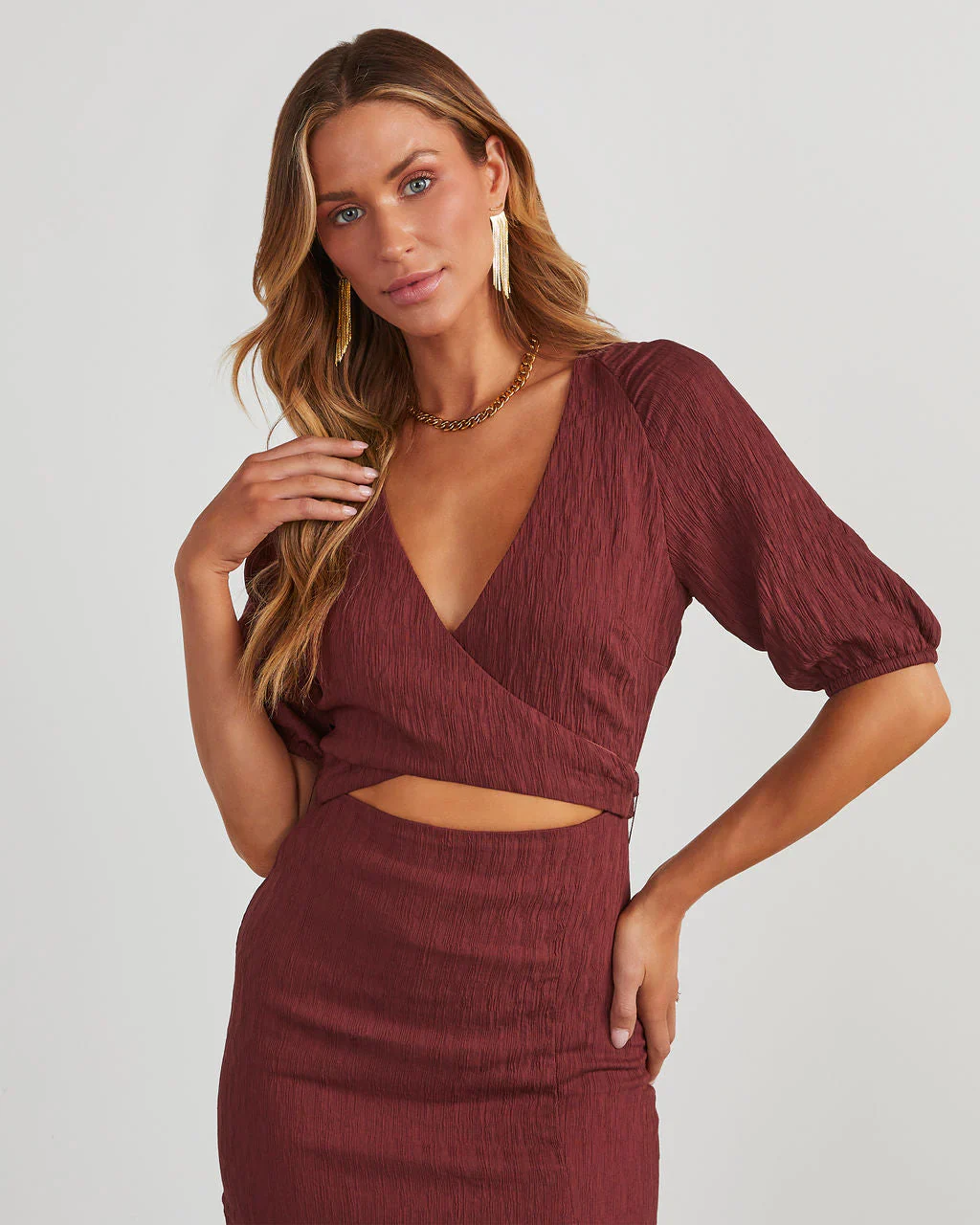 Let It Breathe Cutout Knit Midi Dress