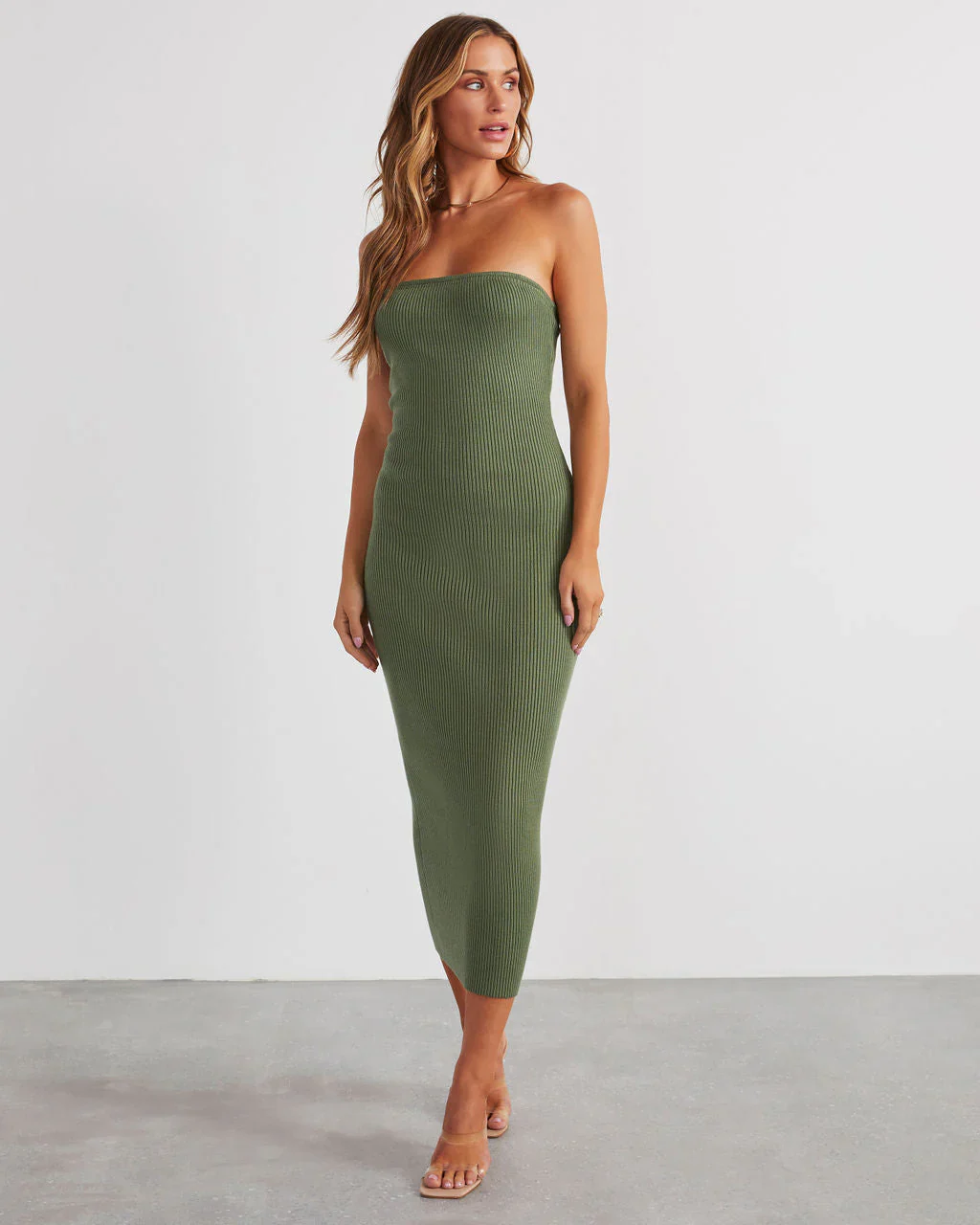 Showcase Strapless Knit Midi Dress