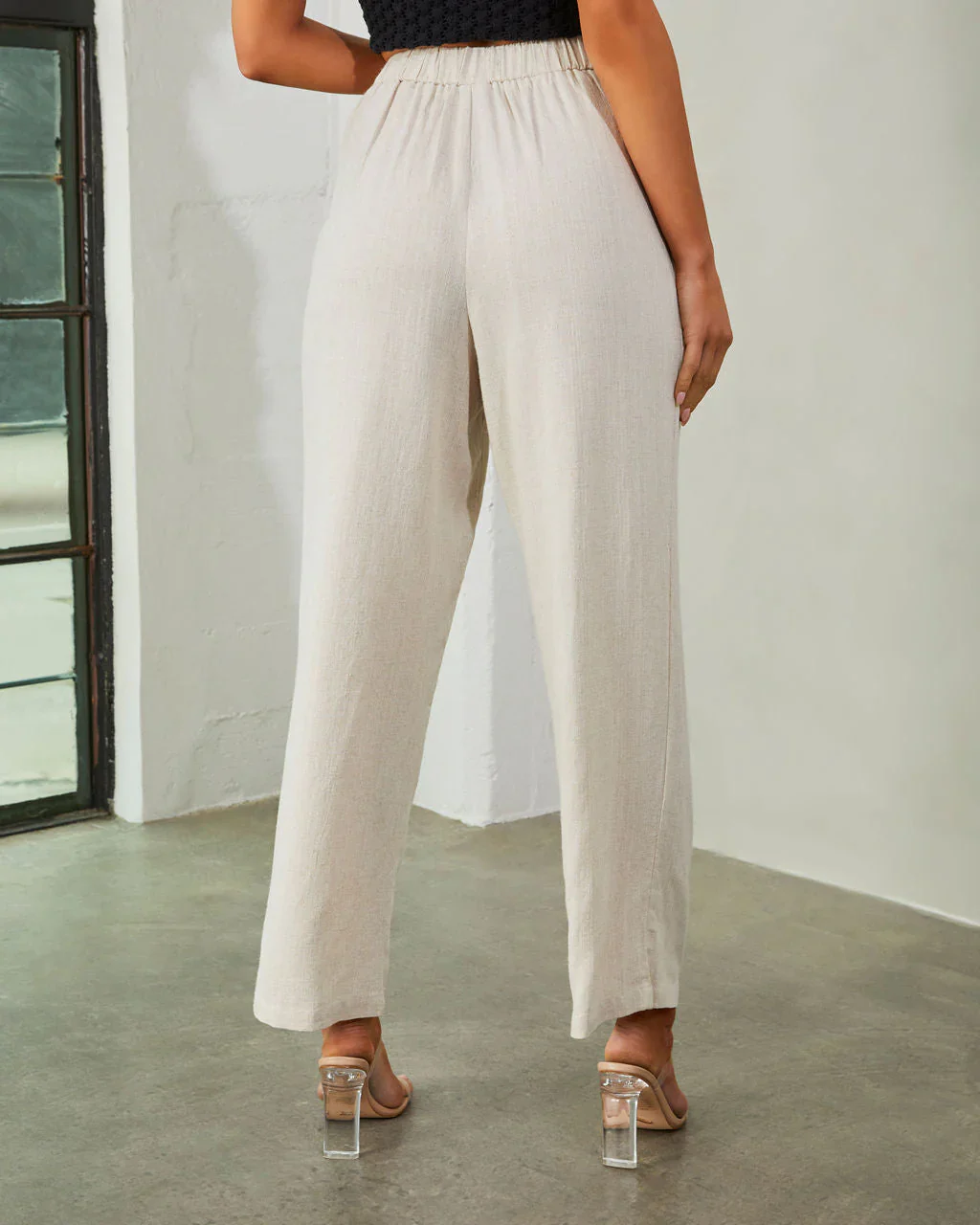 Renton Linen High Rise Pocketed Pants