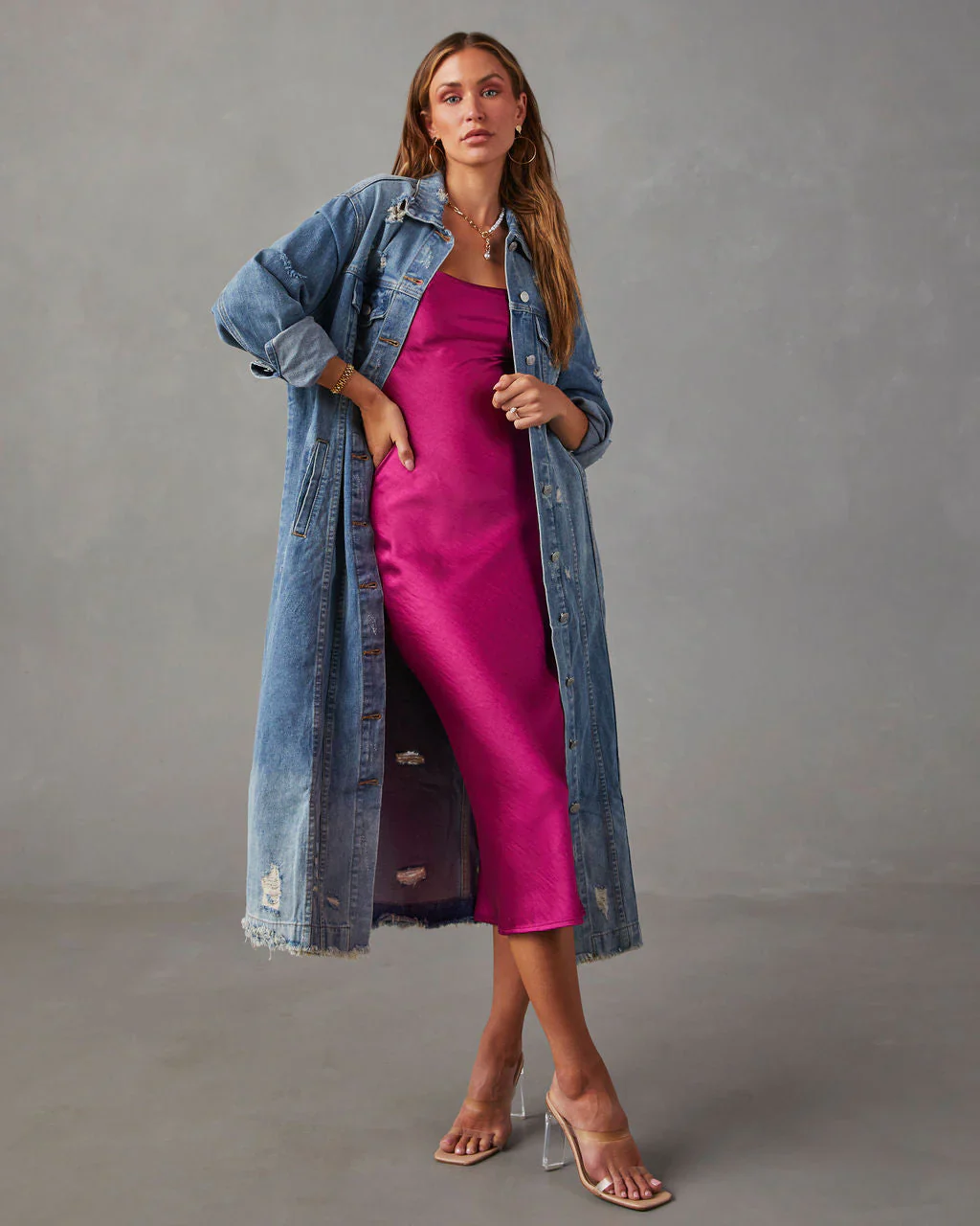 Thief Of Hearts Satin Slip Midi Dress