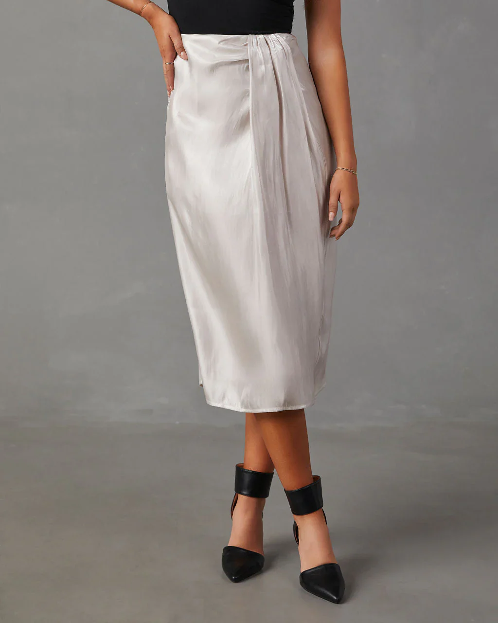 Like Heaven Satin Midi Skirt